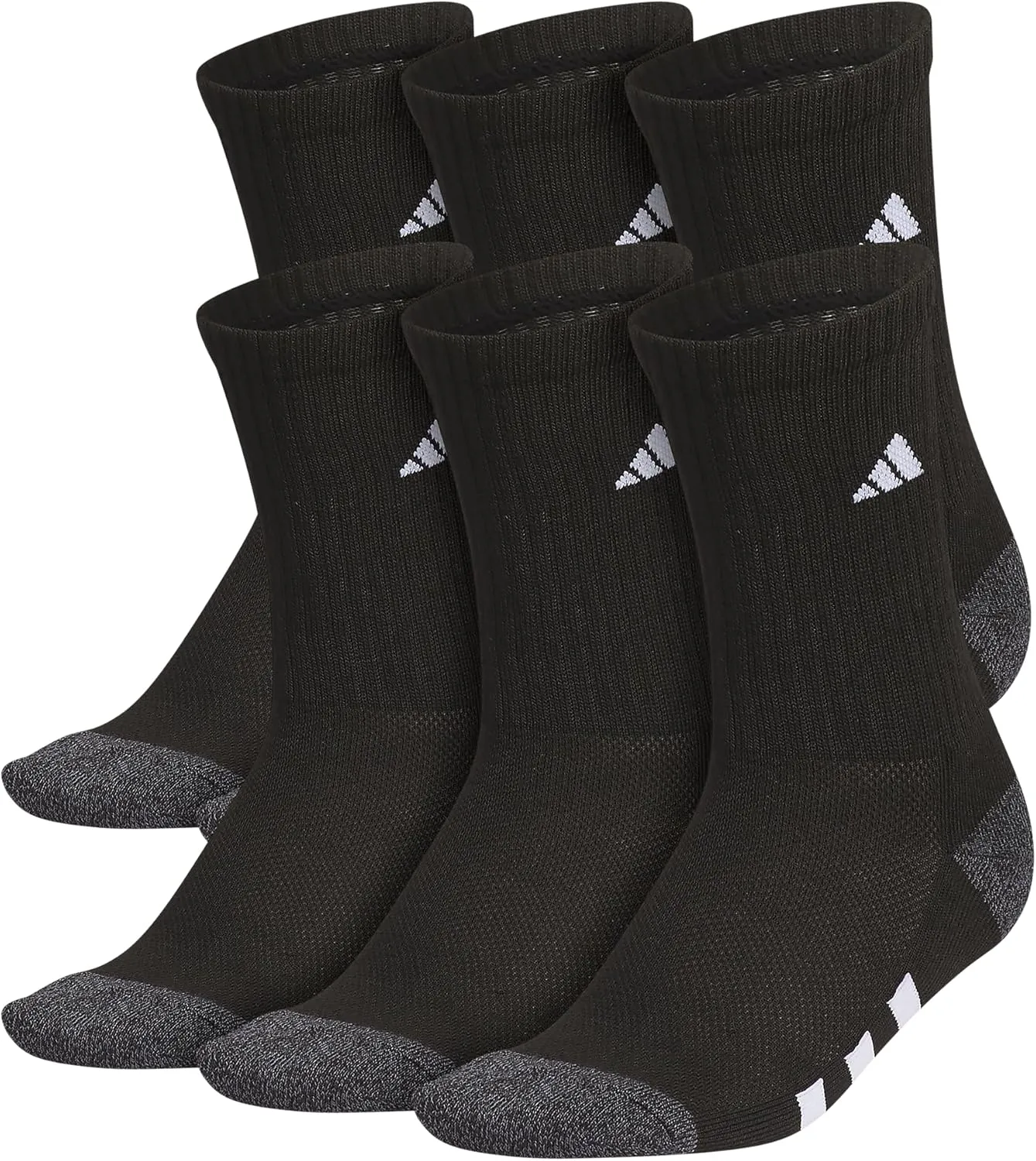 adidas Unisex Youth Athletic Cushioned 6-Pack, Crew Socks Kids for Sports, Durable & Breathable