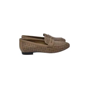 AiciBerllucci Alina Ladies dark apricot leather loafer with design