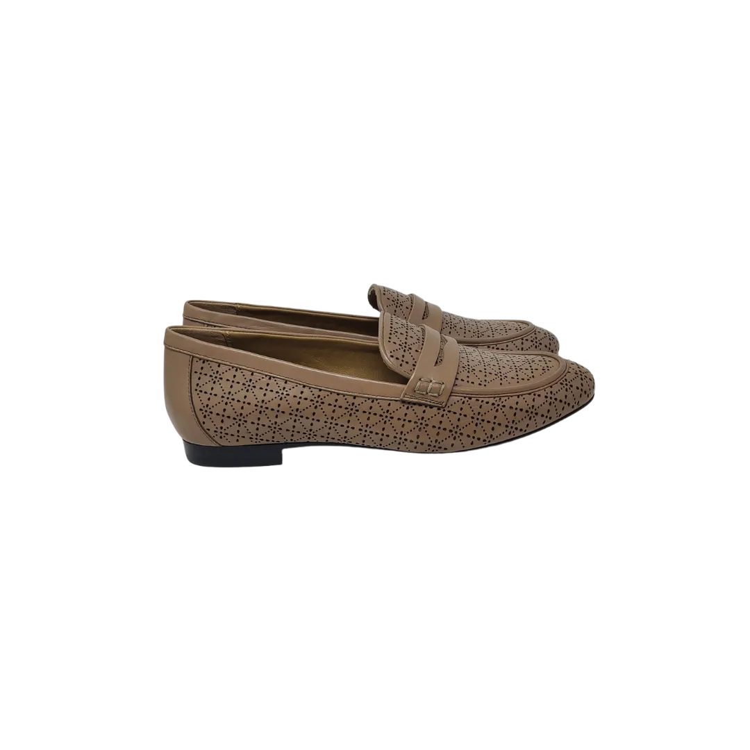 AiciBerllucci Alina Ladies dark apricot leather loafer with design