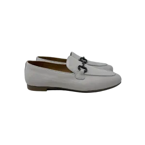 AiciBerllucci Coco Ladies Off-White Leather Loafer with Chain