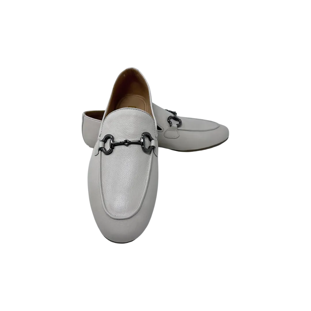 AiciBerllucci Coco Ladies Off-White Leather Loafer with Chain