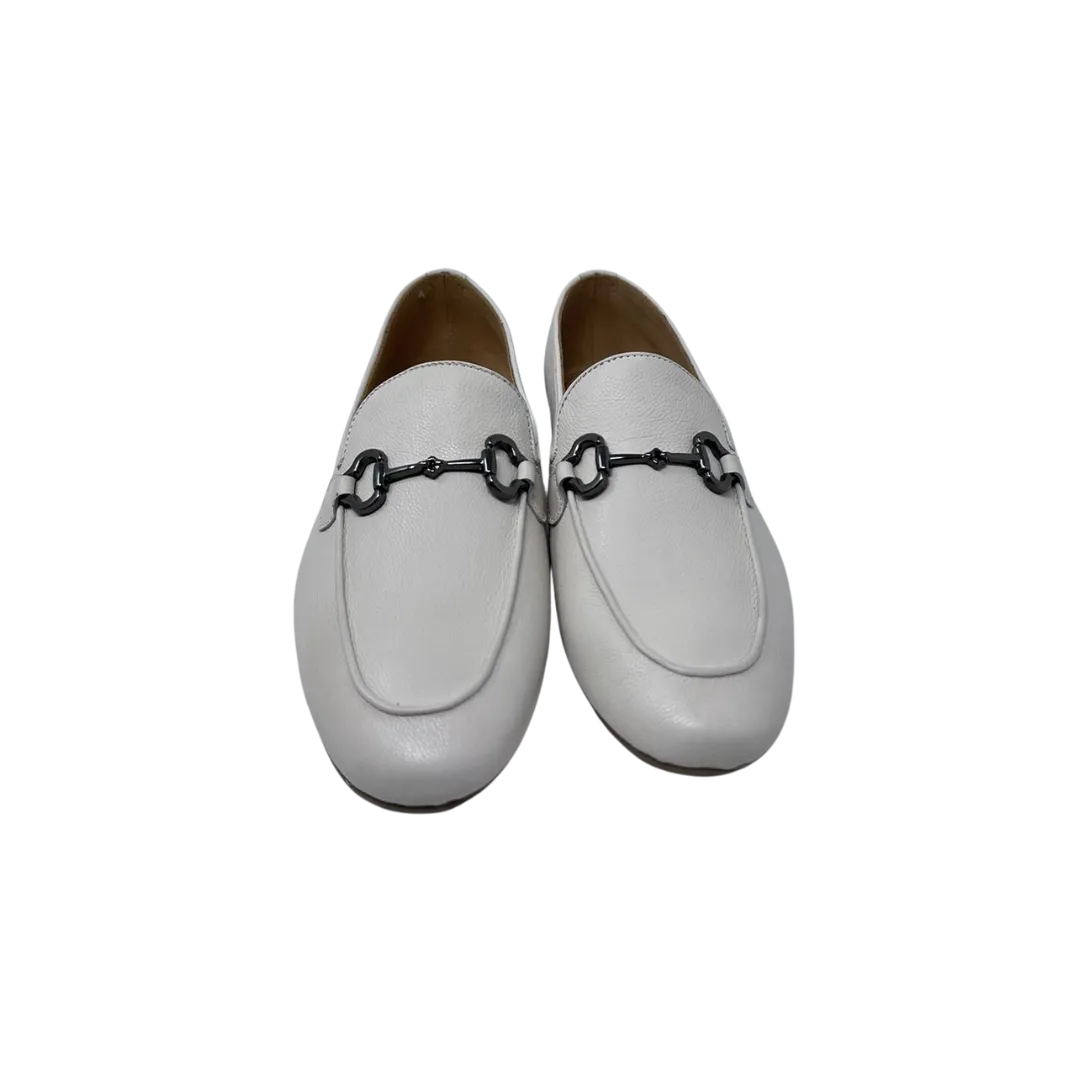 AiciBerllucci Coco Ladies Off-White Leather Loafer with Chain
