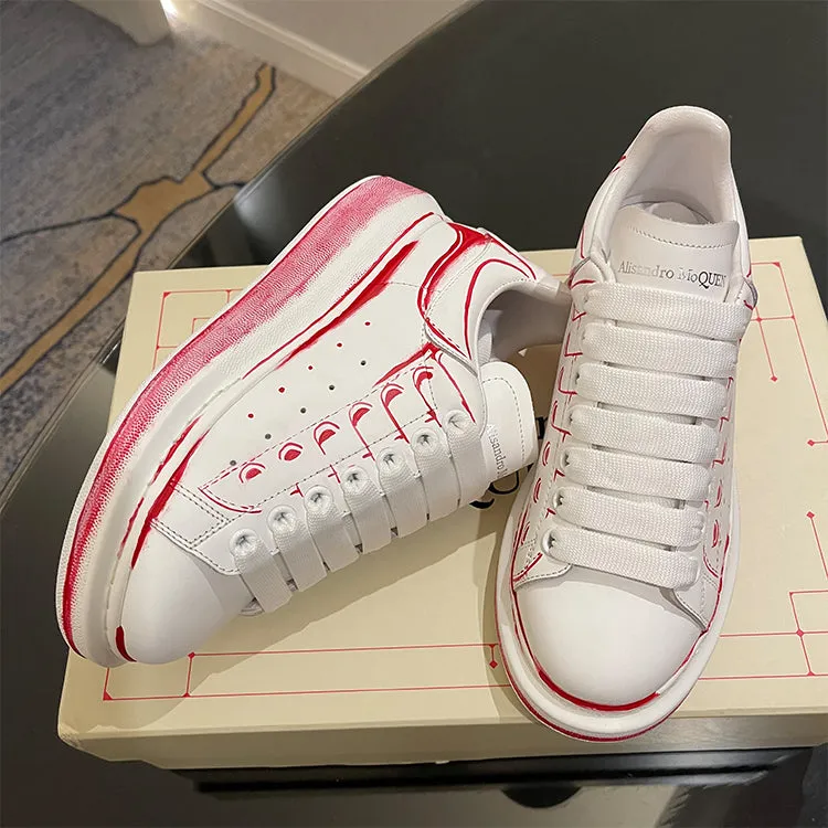 ALEXANDRO MACQUEEN HAND PAINTED GRAFFITI VERSATILE CHUNKY SOLE UNISEX SNEAKER
