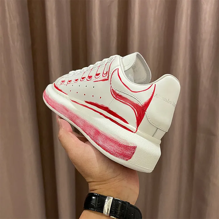 ALEXANDRO MACQUEEN HAND PAINTED GRAFFITI VERSATILE CHUNKY SOLE UNISEX SNEAKER