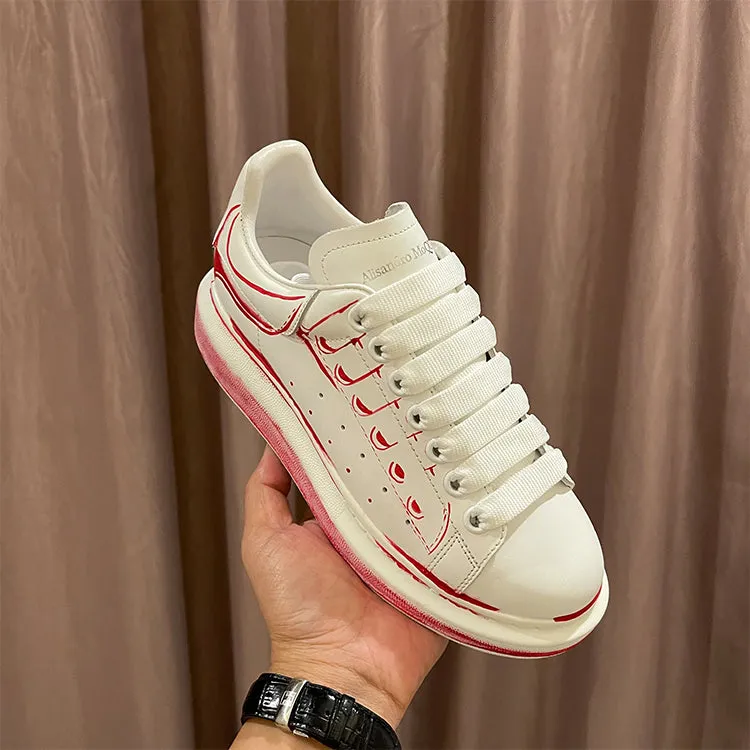 ALEXANDRO MACQUEEN HAND PAINTED GRAFFITI VERSATILE CHUNKY SOLE UNISEX SNEAKER