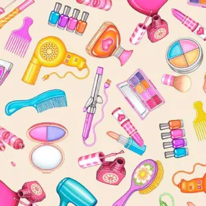 All Dolled Up Hair & Makeup Toss Fabric - Cream