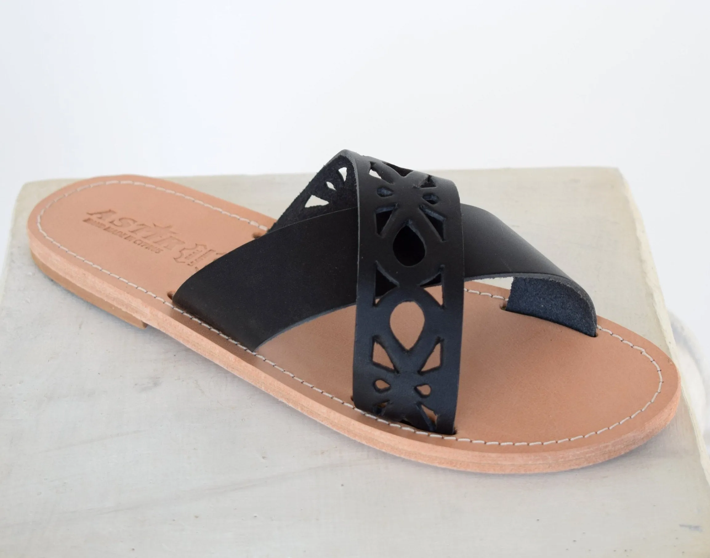 Ancient Greek leather sandals, Greek Women Slide Sandals, Leather Sandals, Women Leather Slide Sandals, Slip on sandals, ORCHIDEA