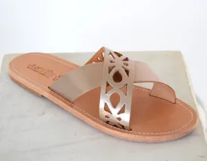 Ancient Greek leather sandals, Greek Women Slide Sandals, Leather Sandals, Women Leather Slide Sandals, Slip on sandals, ORCHIDEA