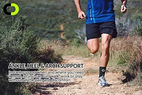 Ankle Brace Compression Sleeve for Men & Women (1 Pair) - BEST Ankle Support Foot Braces for Pain Relief, Injury Recovery, Swelling, Sprain, Achilles Tendon Support, Heel Spur, Plantar Fasciitis Socks
