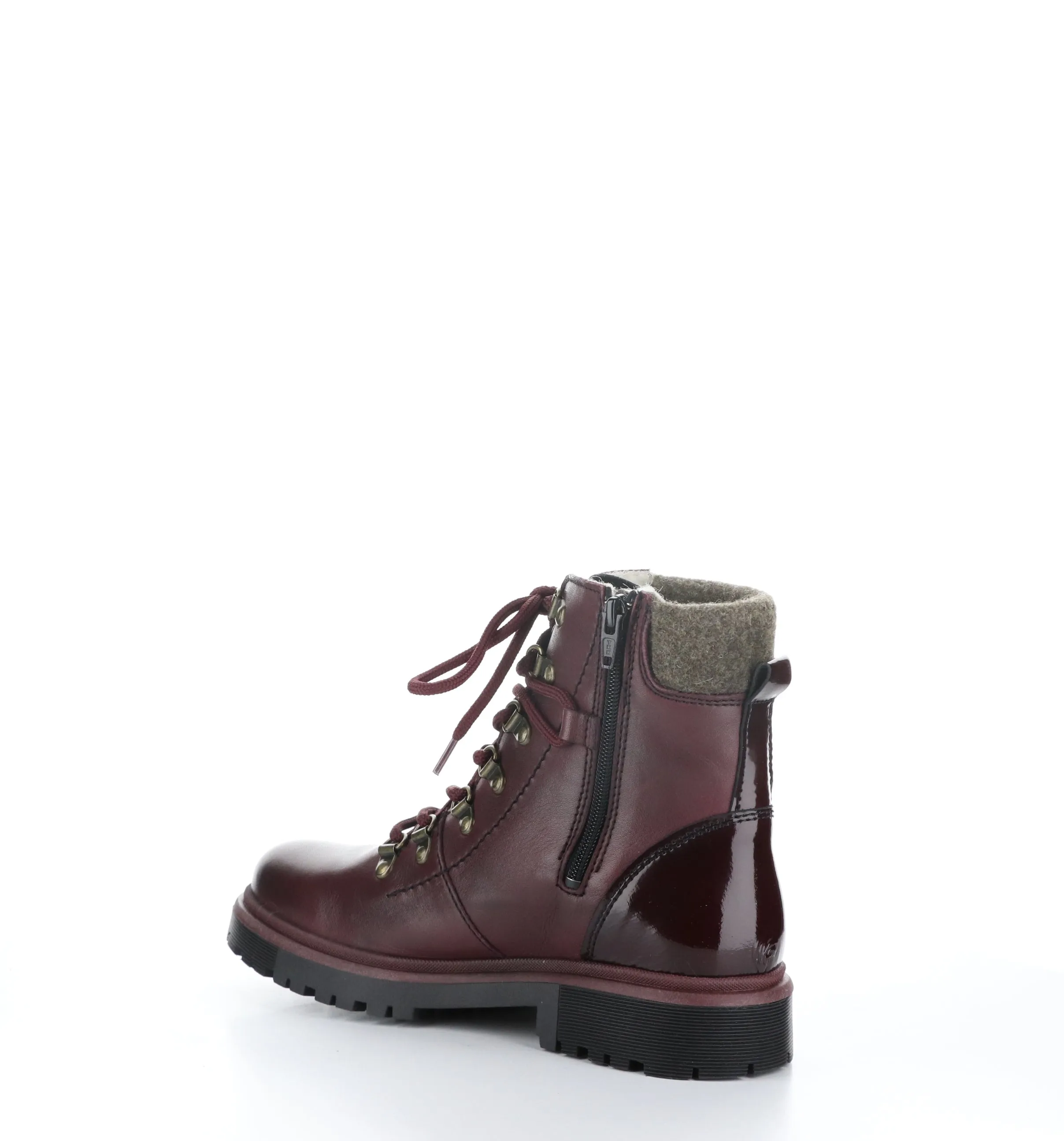 AXEL Bordo/Brown Zip Up Ankle Boots