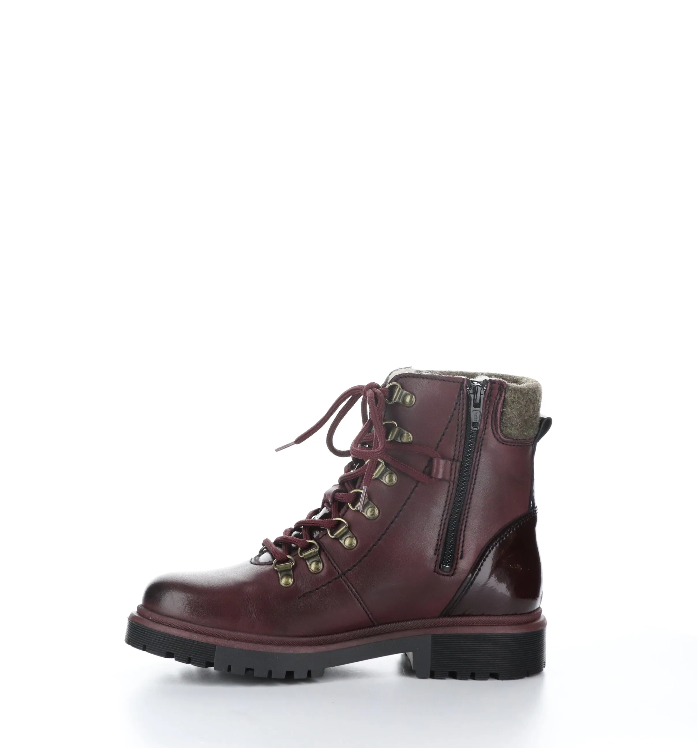 AXEL Bordo/Brown Zip Up Ankle Boots