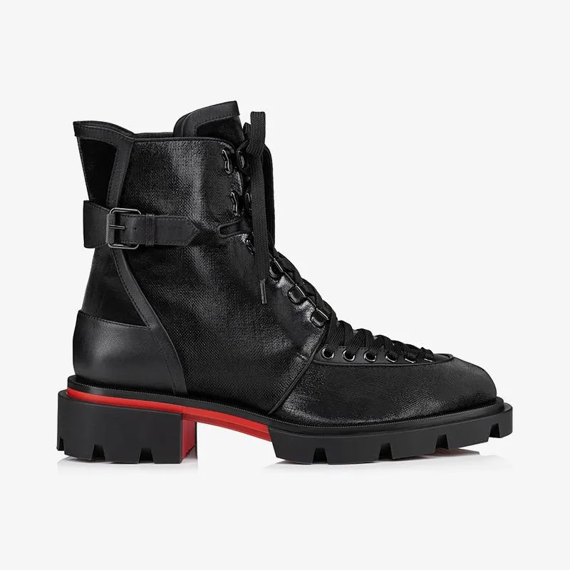 Black Coated Fabric Boot