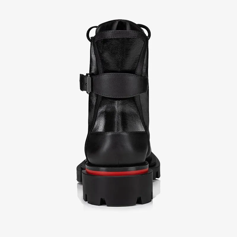 Black Coated Fabric Boot