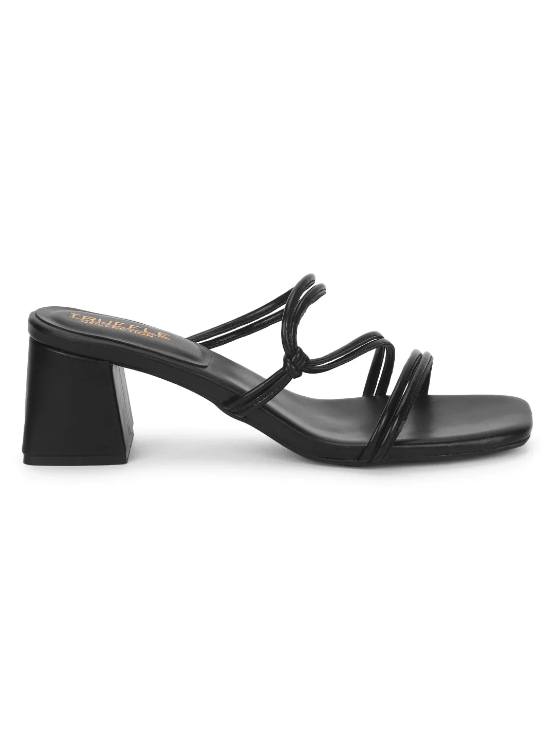 Black PU Strappy Block Heel Mules (TC-ST-1300-BLK)