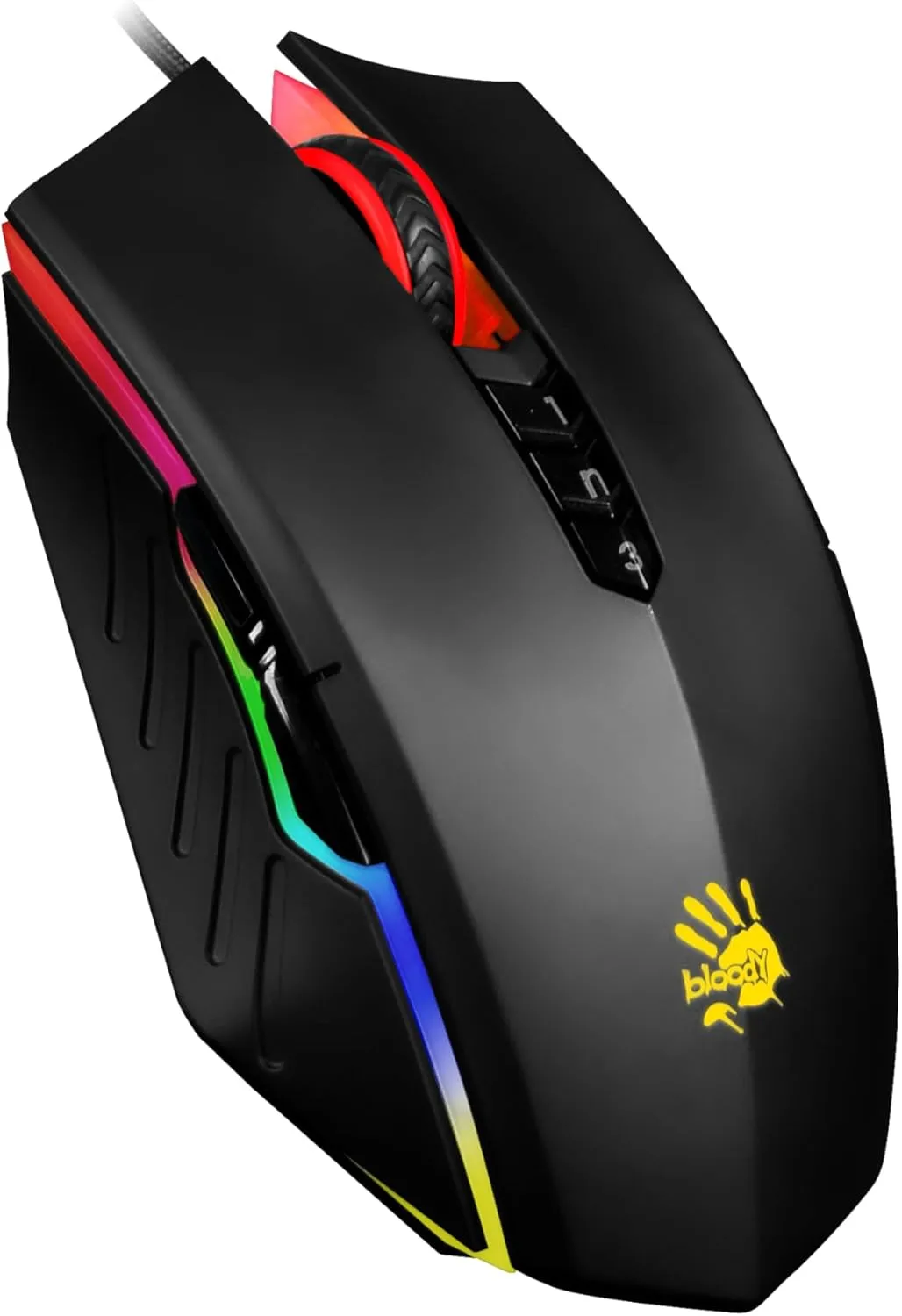 Bloody A70x Optical Gaming Mouse with Light Strike (LK) Switch & Scroll - Fully Programmable and Advance Macros (A70x-MatteBlack)