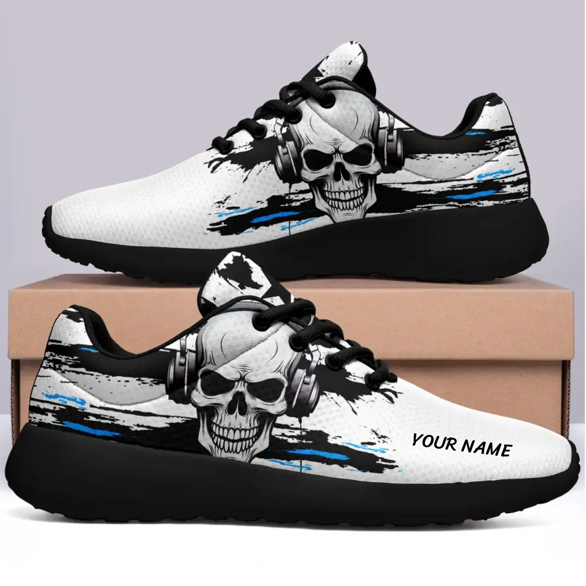 Buy One Get One White Color Personalized Skull Shoe Comfortable Shoe,White Color,SN-23023-B