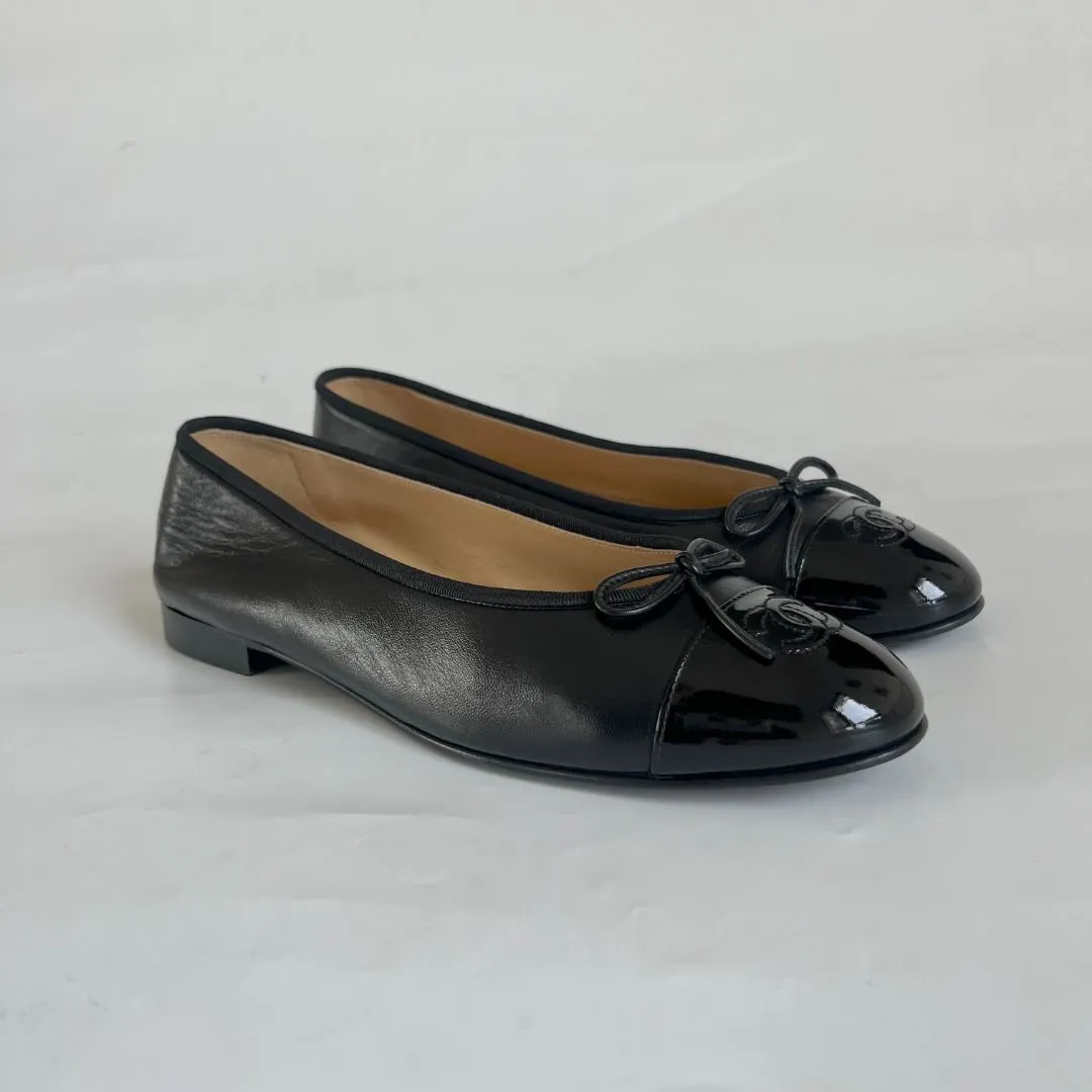 Chanel Black Ballerina Classic Flats, 40.5