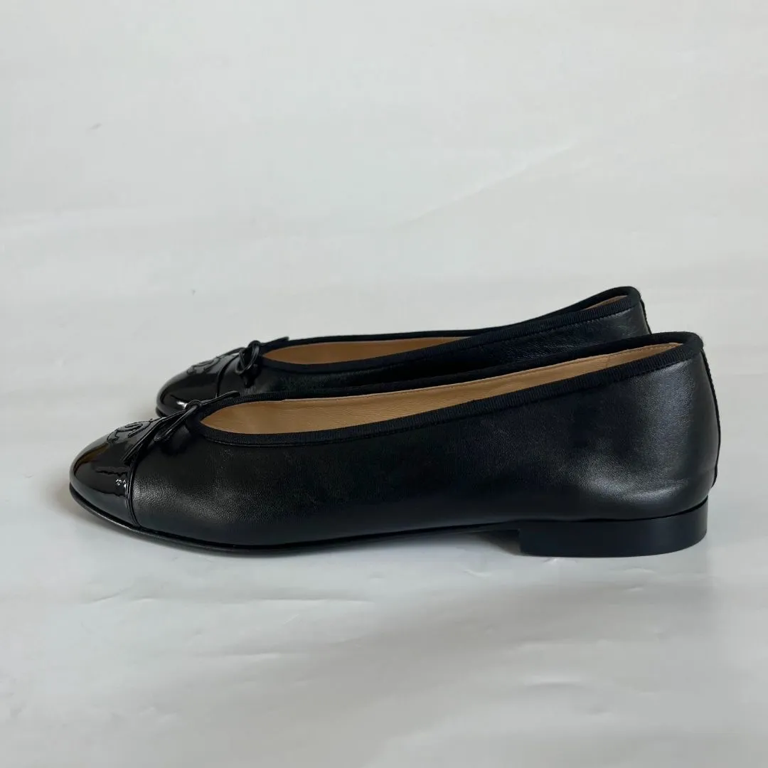 Chanel Black Ballerina Classic Flats, 40.5