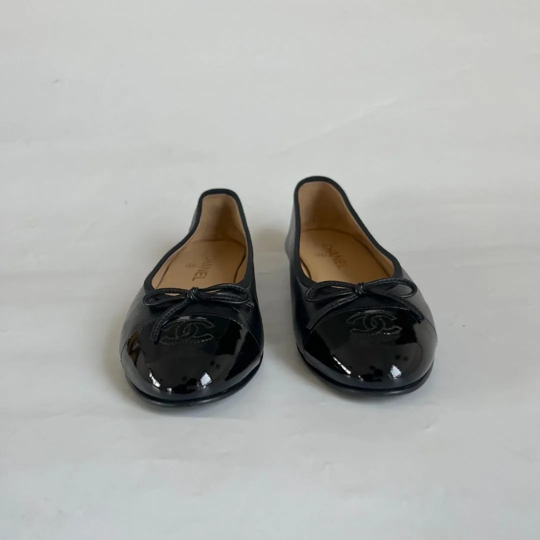 Chanel Black Ballerina Classic Flats, 40.5