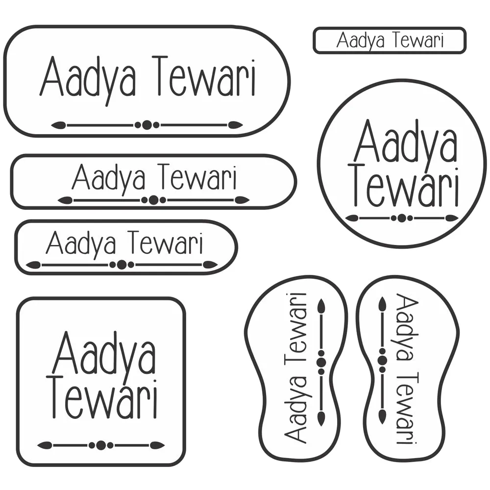 Clear Name Labels Set 2, Set of 94 Labels