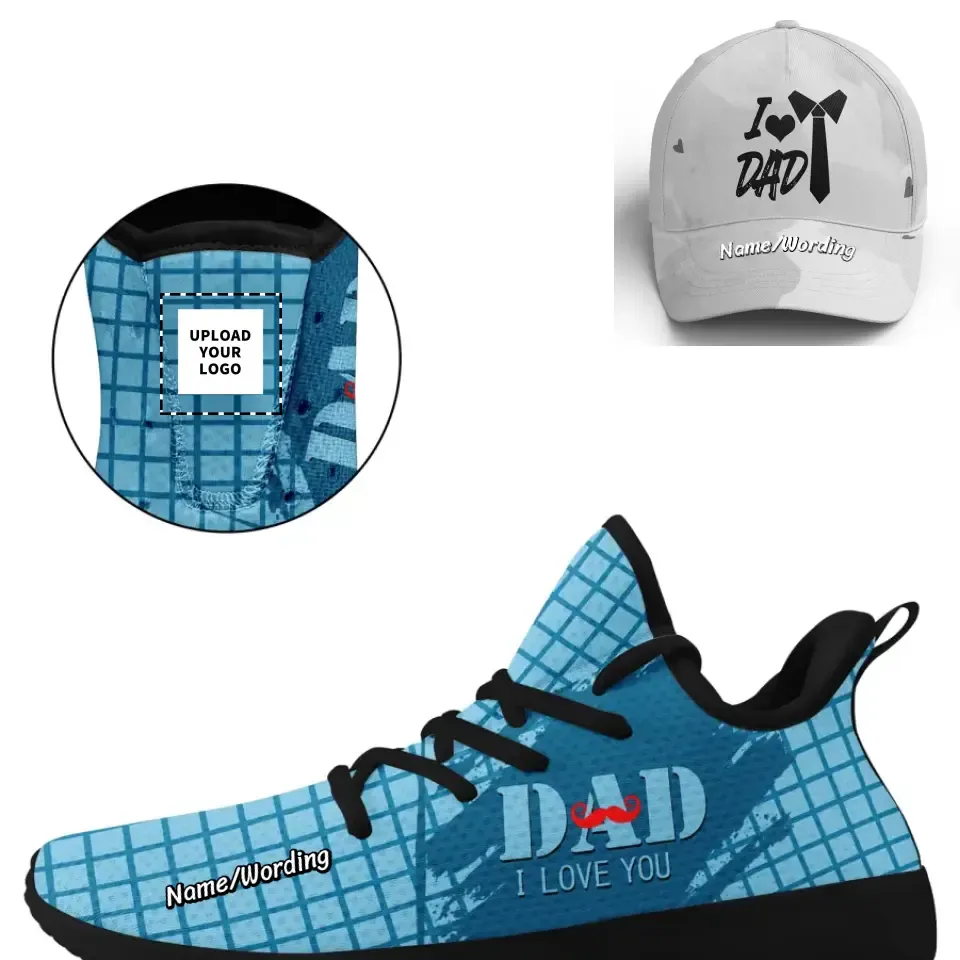 Client Gifts,Personalized Combo Offer for Father's Day, Custom Breathable Shoes and Dad's Love Cap, Best Gift for Dad/Father