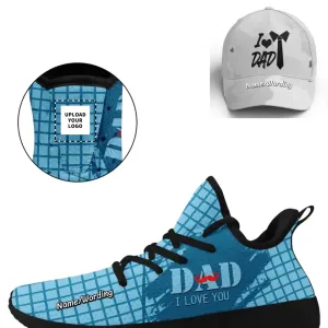 Client Gifts,Personalized Combo Offer for Father's Day, Custom Breathable Shoes and Dad's Love Cap, Best Gift for Dad/Father