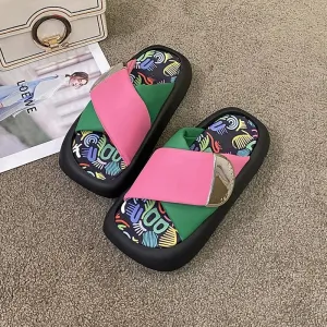 Colorful Graffiti Platform Sandals