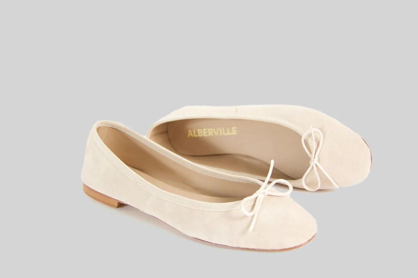Dance Beige Suede Ballerina Shoes