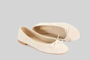 Dance Beige Suede Ballerina Shoes