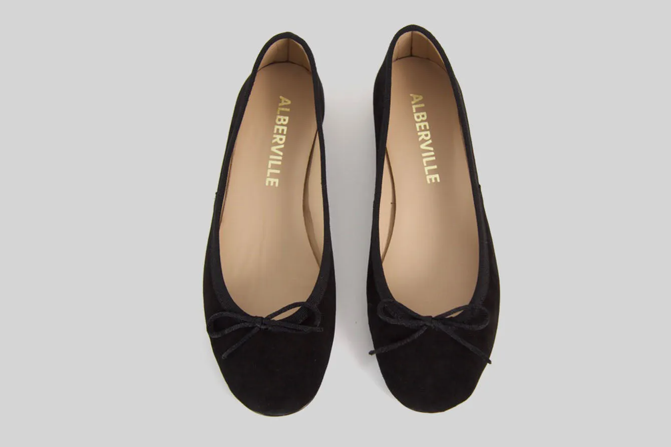Dance Black Suede Ballerina Shoes