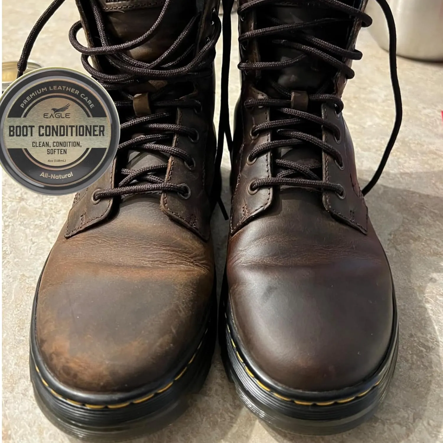 Eagle Leather Balm - Compatible with Dr. Martens Wonder Balsam - Premium Leather Conditioner for Boots, Shoes, and Jackets - Softens, Conditions, and Restores Dry, Cracked Leather(120mL)