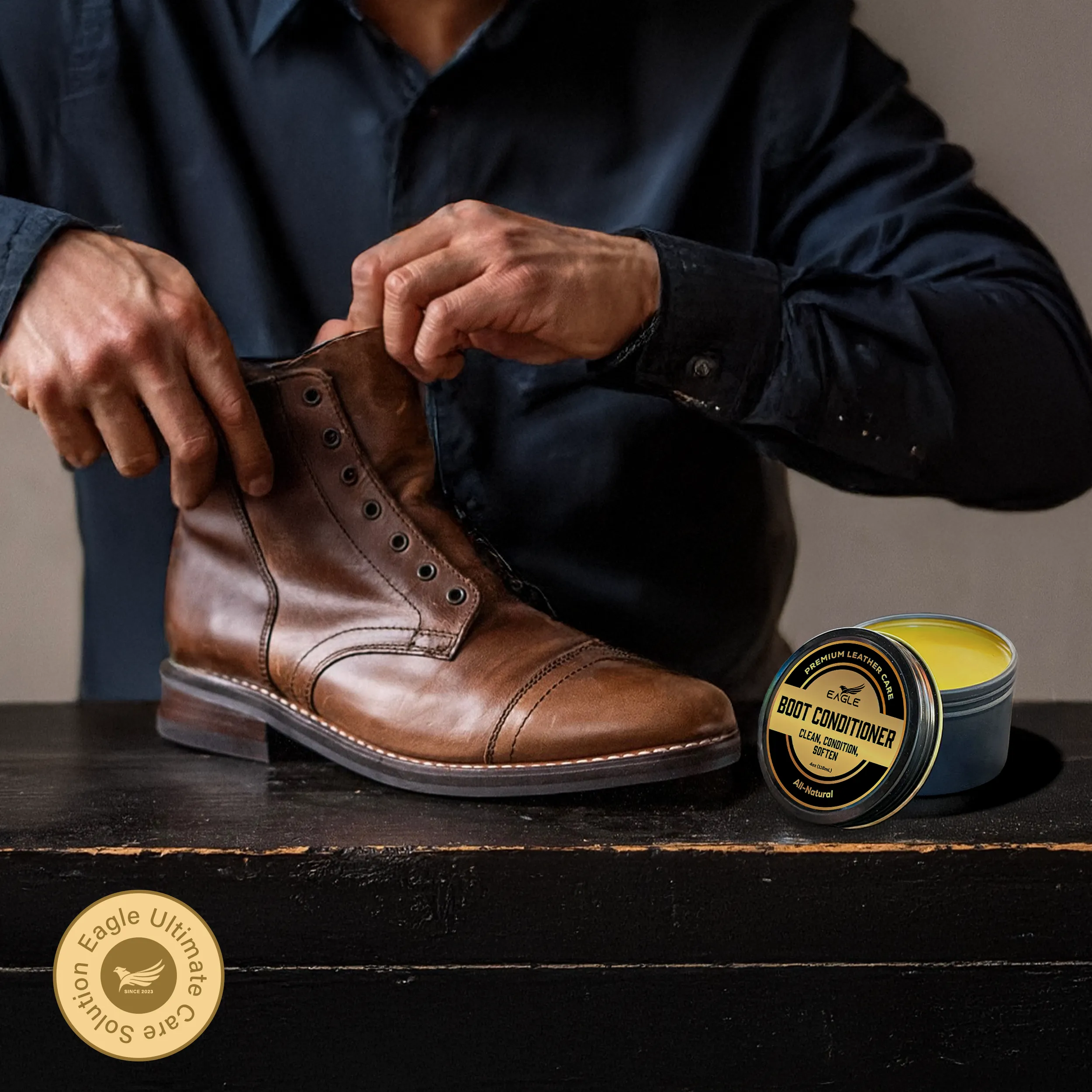 Eagle Leather Balm - Compatible with Dr. Martens Wonder Balsam - Premium Leather Conditioner for Boots, Shoes, and Jackets - Softens, Conditions, and Restores Dry, Cracked Leather(120mL)