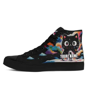Gift Ideas,Personalized Pet Cat Sneakers, Custom Durable High Top Shoes, Comfortable Walking Shoes