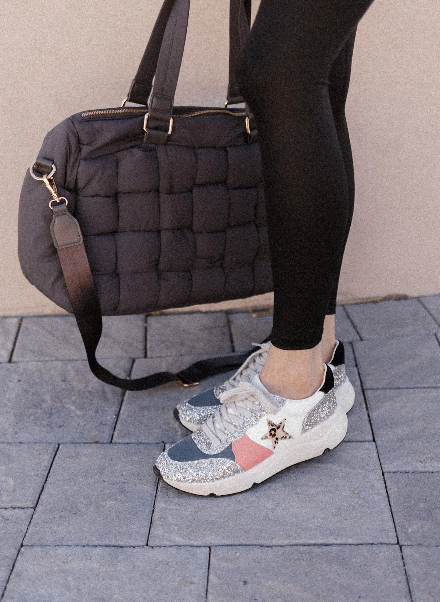 Glitter Leopard Star Colorblock Sneaker