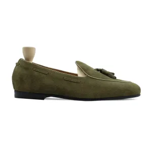 Handmade Custom Suede Leather Black Mens Loafers