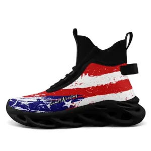 Holiday Gifts,Personalized Patriotic Sneakers, Custom Flag Shoes, Breathable Shoes, Glow at Night