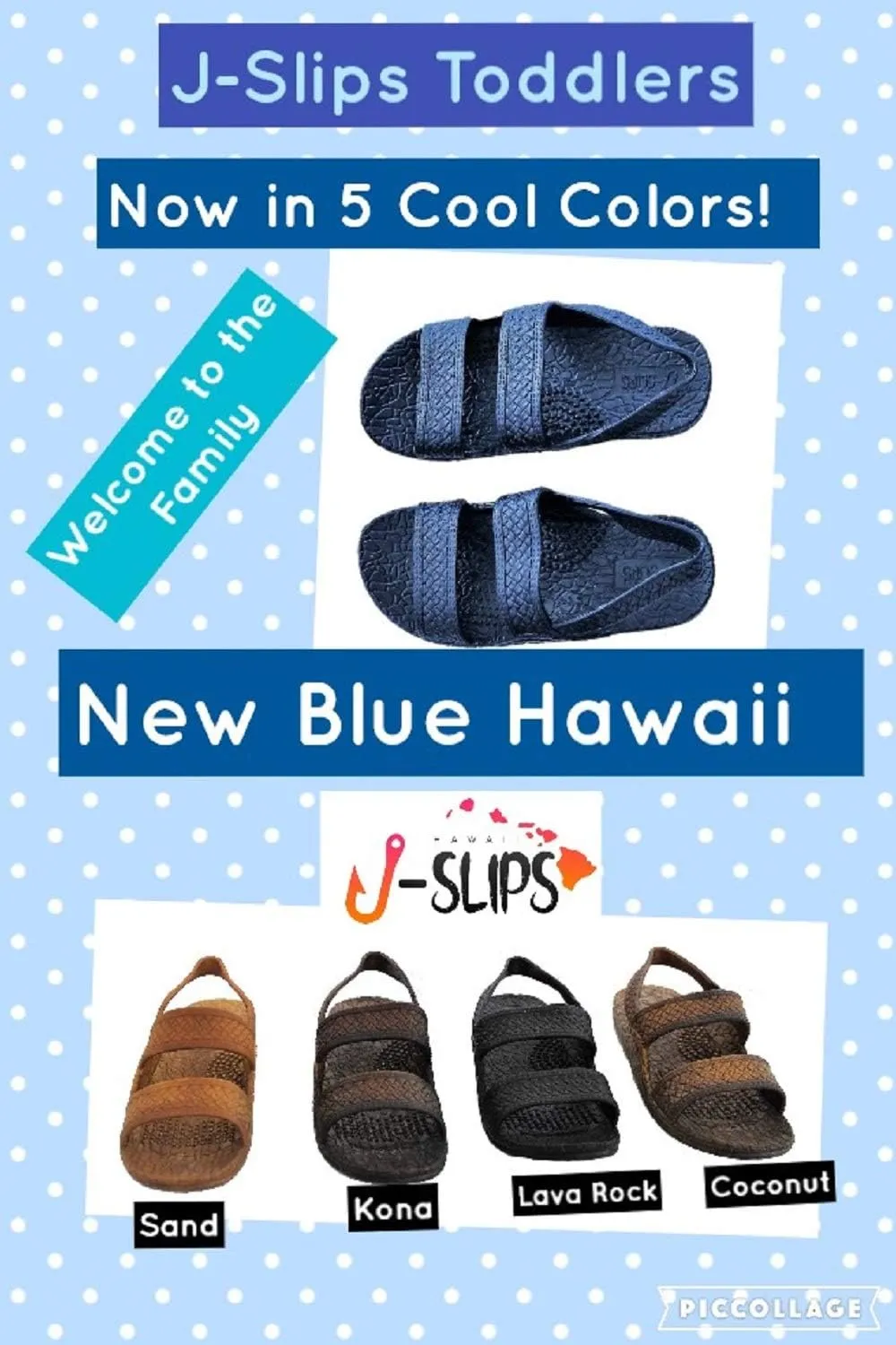 J-Slips Toddler Sandals with Back Strap - Comfortable Boys and Girls Jesus Jandals for Beach and Summer - Waterproof Hawaiian Slides in 12 Colors, Sandalias