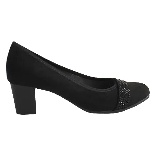 Jana Ladies Block Heeled Pumps- 22467-42 - Black