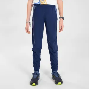 Kids Running Trousers w/ Zip - Kiprun Dry  Navy