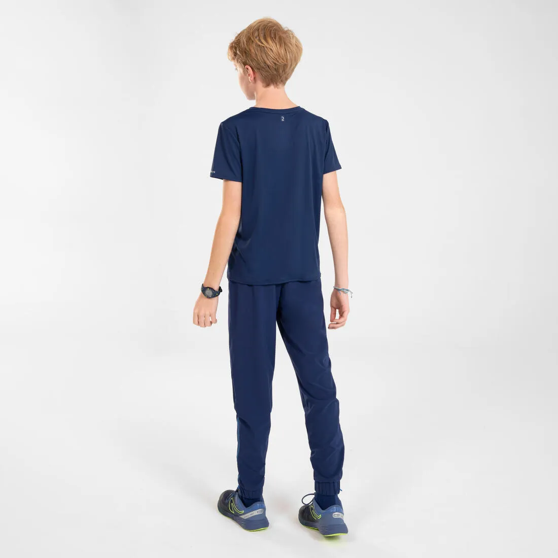 Kids Running Trousers w/ Zip - Kiprun Dry  Navy
