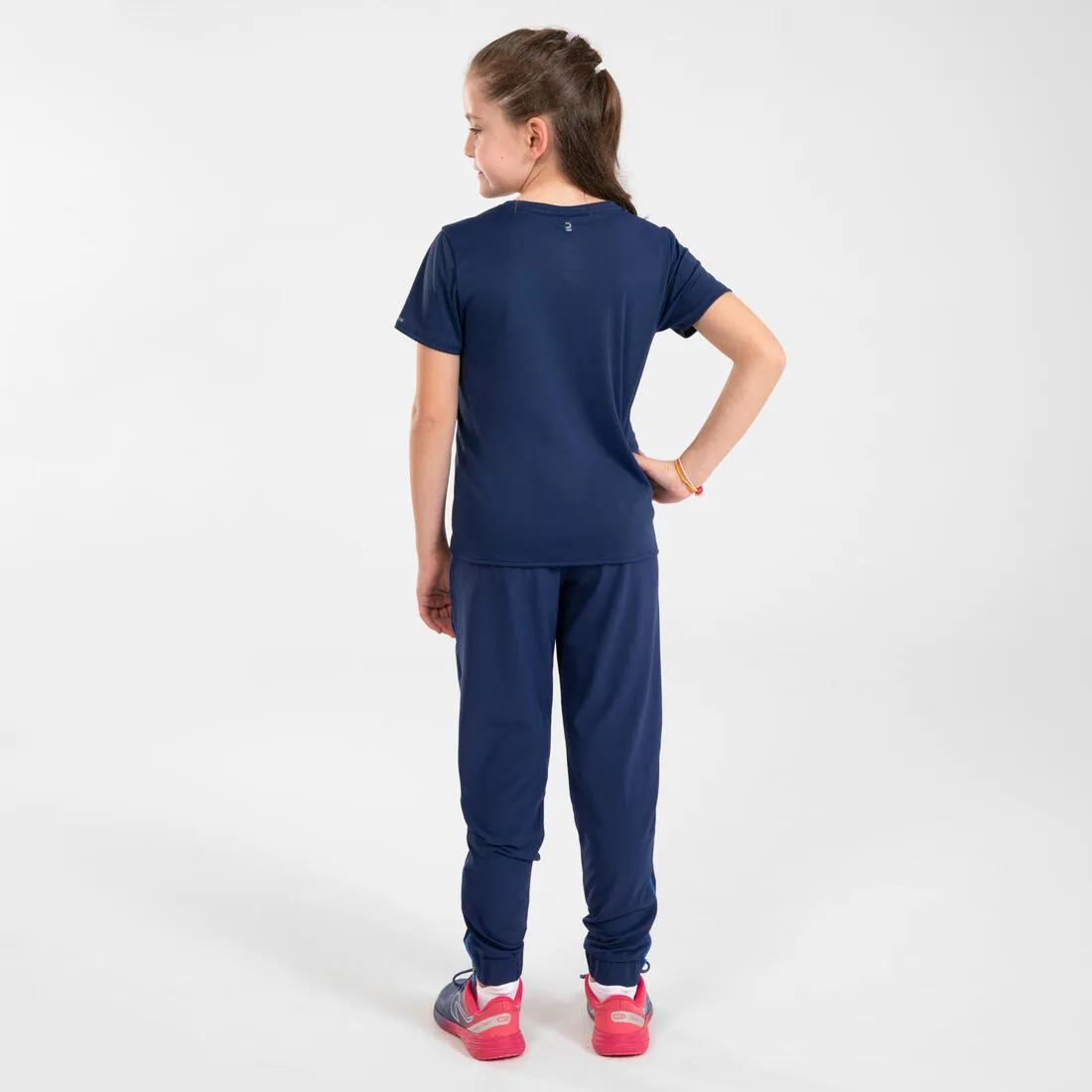 Kids Running Trousers w/ Zip - Kiprun Dry  Navy