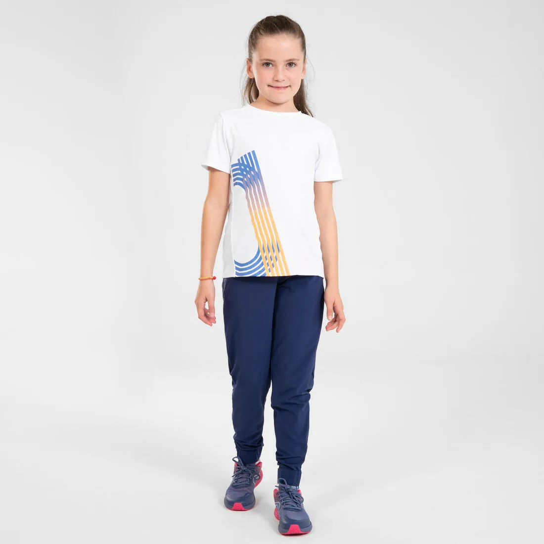 Kids Running Trousers w/ Zip - Kiprun Dry  Navy