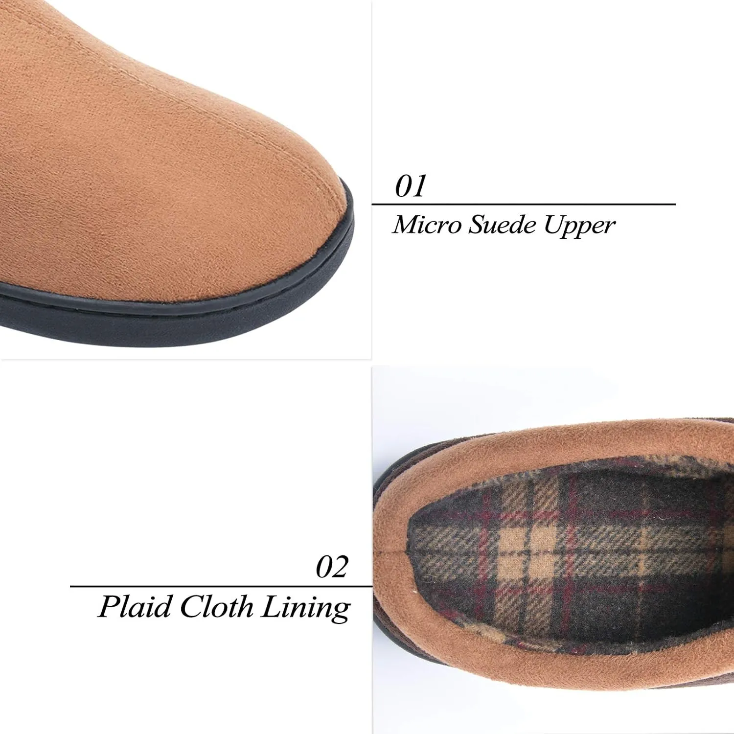 LORDFON Memory Foam Mens Slippers Slip-On Comfy House Slippers for Men Indoor Outdoor Non-Slip Warm Winter Men??s Bedroom Slippers Size