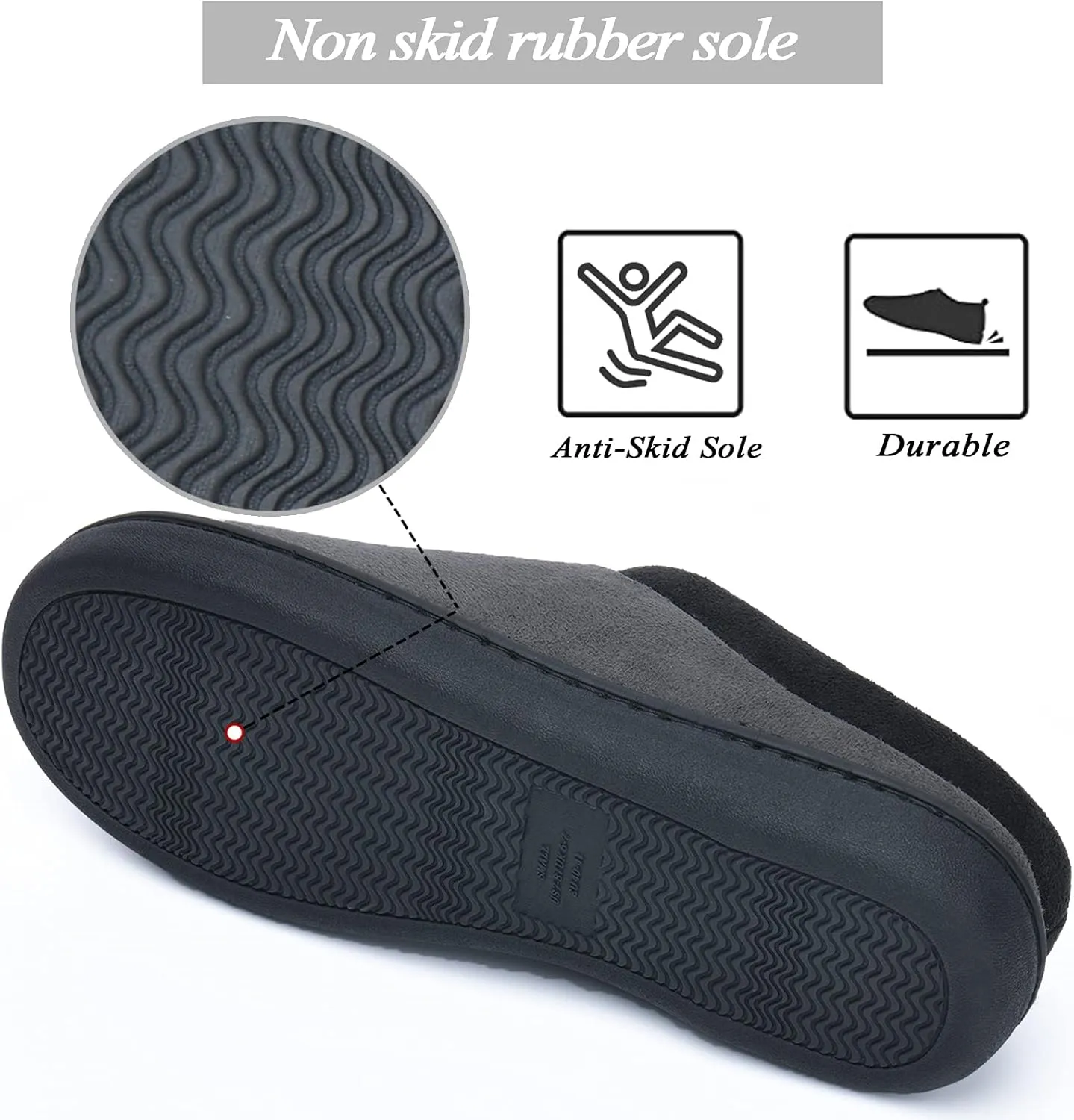LORDFON Memory Foam Mens Slippers Slip-On Comfy House Slippers for Men Indoor Outdoor Non-Slip Warm Winter Men??s Bedroom Slippers Size