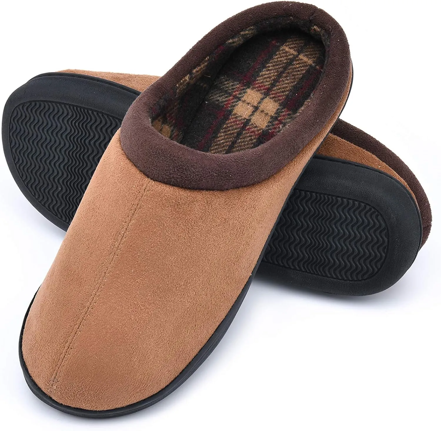 LORDFON Memory Foam Mens Slippers Slip-On Comfy House Slippers for Men Indoor Outdoor Non-Slip Warm Winter Men??s Bedroom Slippers Size