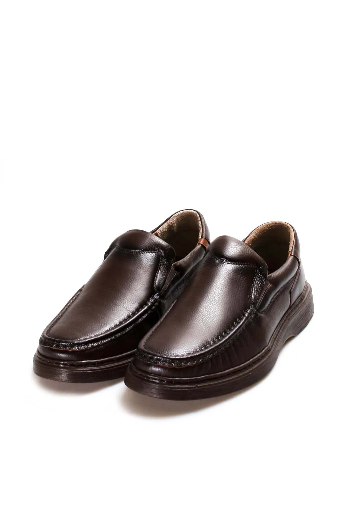 Men's Black Leather Cushioned Slip-On Loafers - Wessi