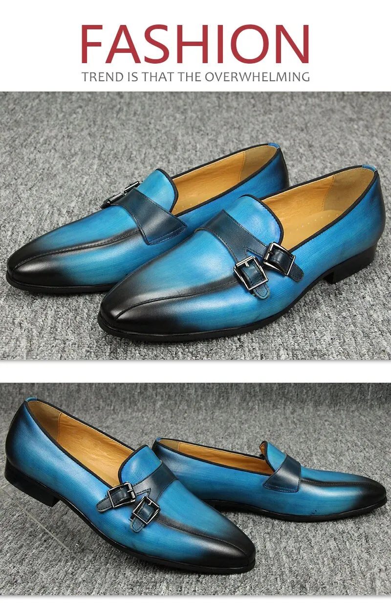 Mens Double Monk Strap Casual Classic Gentleman Business Fashion shoes