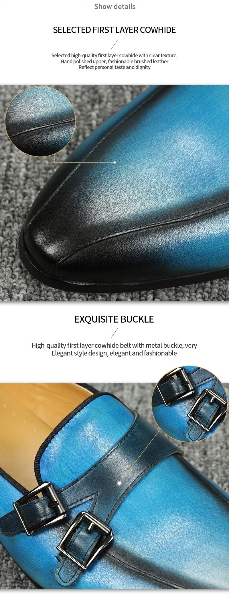 Mens Double Monk Strap Casual Classic Gentleman Business Fashion shoes
