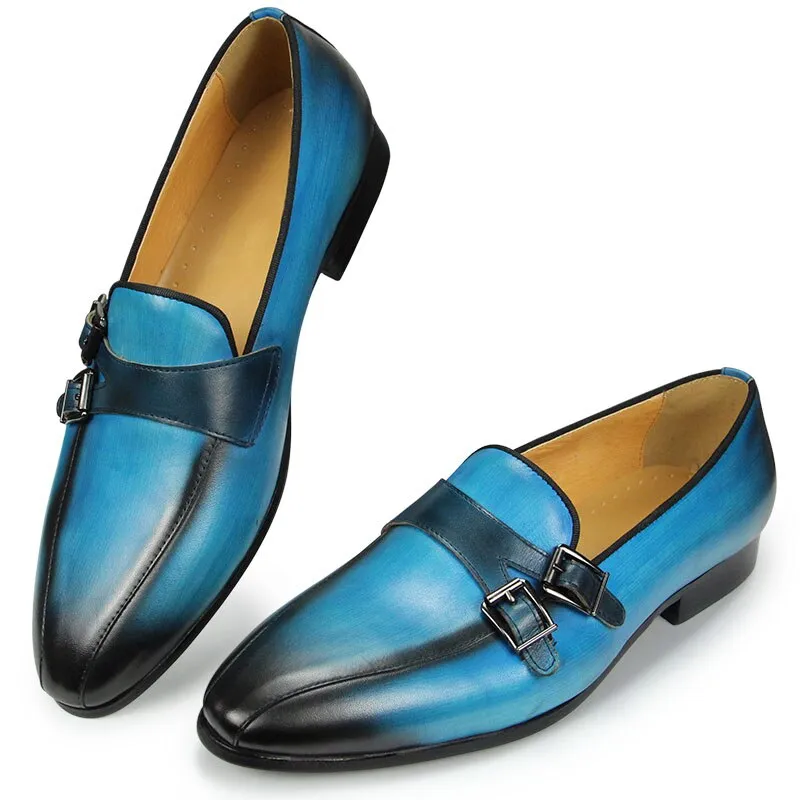 Mens Double Monk Strap Casual Classic Gentleman Business Fashion shoes