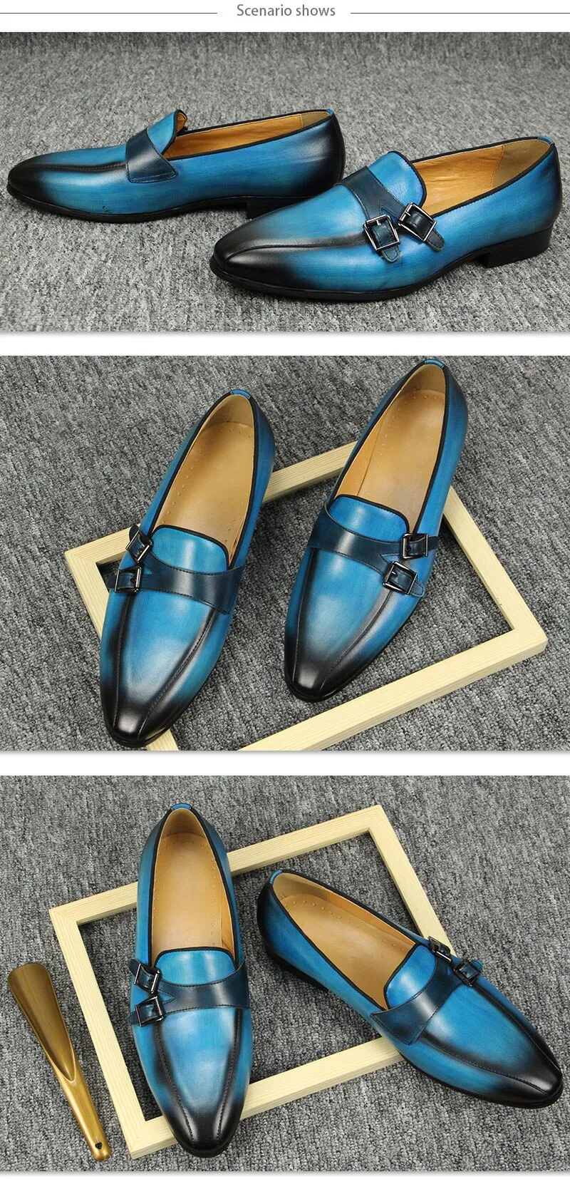 Mens Double Monk Strap Casual Classic Gentleman Business Fashion shoes
